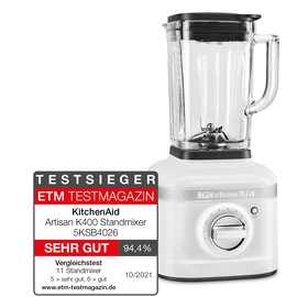 5KSB4026EWH KitchenAid K400 Standmixer ARTISAN Weiß Produktbild front M