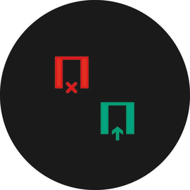 19058014 Berker Folie bi color mit Aufdruck Symbol für Warten/Eintreten fü Produktbild front M