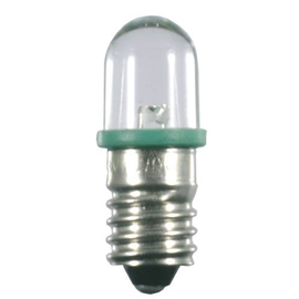 36854 Scharnberger+H. Import LED 10x29mm E10 235VAC/DC ultra grün mit Brückengle Produktbild