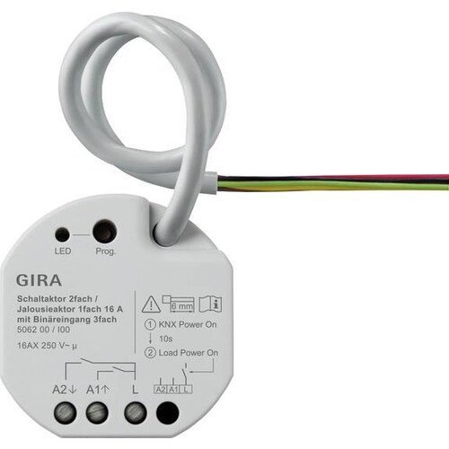 506200 Gira Schalt /Jal.aktor 2f/1f 16 A UP KNX Secure Produktbild Front View L