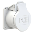 382-12f5v PC-Electric CEE-Anbausteckdose gerade 55x55mm 16A 2p 42VAC 50/60Hz IP4 Produktbild