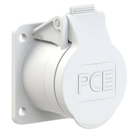 382-12f9v PC-Electric CEE-Anbausteckdose gerade 54x60mm 16A 2p 42VAC 50/60Hz IP4 Produktbild