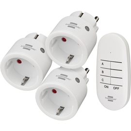 1507070 Brennenstuhl Funkschaltset MINI 4 teilig 2300W 3xEmpfänger,1xSender,ws  Produktbild