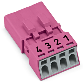 890-294 Wago Stecker, 4 polig, 1,50 mm², pink Produktbild front M