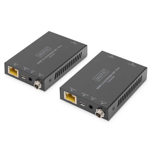 DS-55506 Digitus HDMI 2.0 Extender Set, 70 m 4K/60Hz, 18 Gbps, HDCP 2.2, HDR, P Produktbild