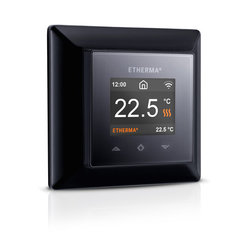 41432 Etherma eTouch Pro schwarz Smart- Thermostat m. WLAN Funktion & Touchpad Produktbild Front View L