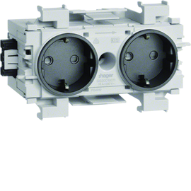 GS20019011 Tehalit Steckdose 2 fach Wago Frontrast. gs Produktbild front M