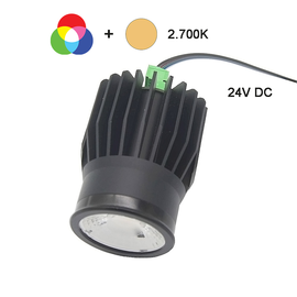 10001370 Spektra LED RGBW Spot 24V/12W,900 1000lm,Ra80,36°,2.700K, Dal Produktbild front M