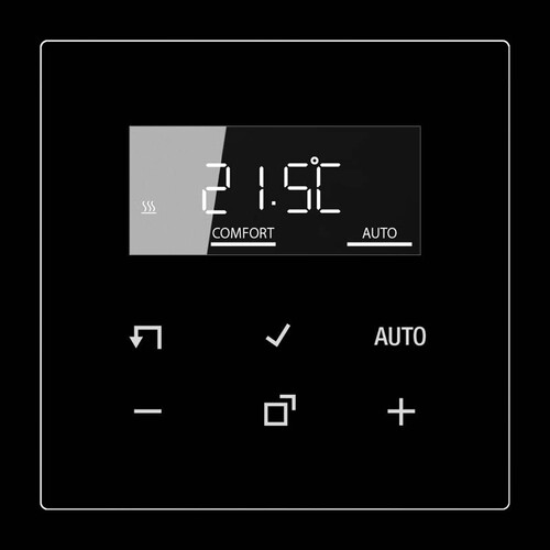 TRDLS1790SW Jung Raumtemperaturregler mit Display Standard, Serie LS, schwarz Produktbild Front View L
