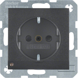 41091606 Berker Steckdose SCHUKO mit LED Orientierungslicht Berker B.3/B.7 anthr Produktbild