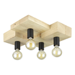 43798 Eglo DL/4 E27 SCHWARZ/HOLZ HALKIN Produktbild