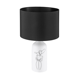 43824 Eglo KERAMIK TL/1 E27 WEISS/SCHWARZ VINOZA Produktbild front M