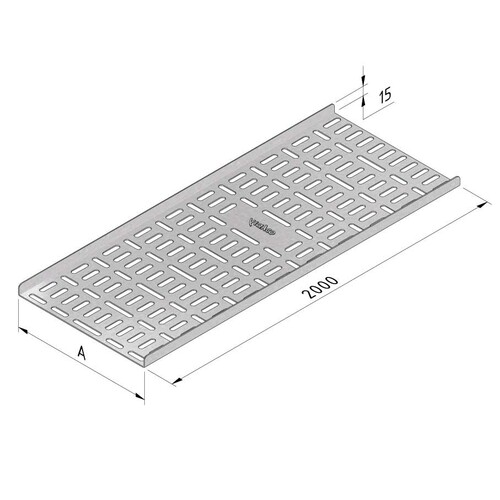 10151 Trayco CT15 100 12 2PG Kabelrinne H=15mm, B=100mm, L=2000mm, sendzimir Produktbild