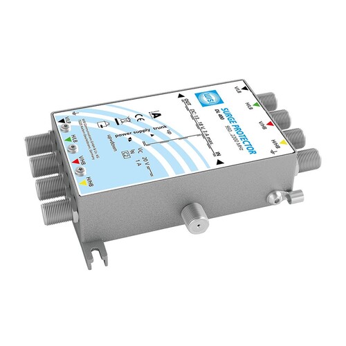 2437 Wisi DL 400 Überspannungsschutz für SAT Verteilsysteme und SAT Eingänge bei Produktbild Front View L