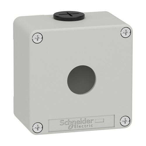 XAPD1201 Schneider Elec. LeergehÃ€use XAP, Metall, grau, fÃŒr 1x22mm, 80x80x51 Produktbild Front View L