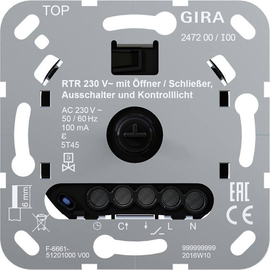 247200 Gira Raumtemperaturregler Einsatz Kontrolllicht Öffner/Schließer 230V Produktbild