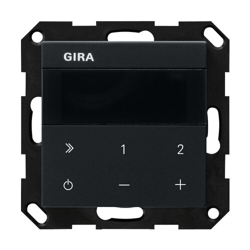 2320005 Gira UP Radio IP System 55 Schwarz m Produktbild Front View L