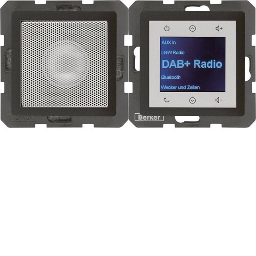 30806086 Berker BERKER Q.x Radio Touch DAB+/Bluet. Set mit LS anthrazit matt Produktbild