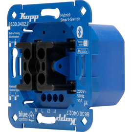 863004027 Kopp Blue- control Hybrid- Smart- Switch: Serienschalter 2- Kanal, Produktbild front M