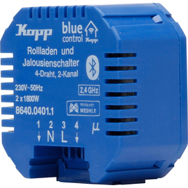 864004011 Kopp Blue- control Schaltaktor für Rollladen- , Jalousien- Markisenst Produktbild front M