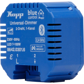 864203016 Kopp Blue- control Universal Dimmaktor, 1- Kanal, 2- Draht, mit Blue Produktbild front M