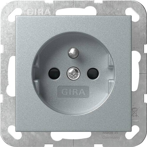 448526 Gira SCHUKO Erdstift + Shutter System 55 Alu Produktbild Front View L