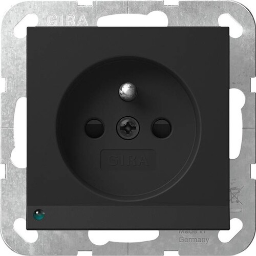 4489005 Gira SCHUKO Erdstift LED Leuchte Shutter System 55 Schwarz m Produktbild Front View L