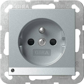 448926 Gira SCHUKO Erdstift LED Licht + Shutter System 55 Alu Produktbild