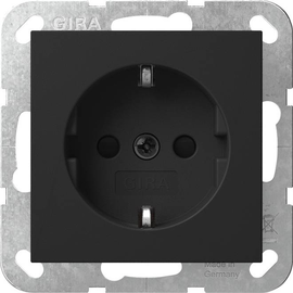 4755005 Gira SCHUKO mit Shutter LED Leuchte System 55 Schwarz matt Produktbild