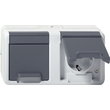 478130 Gira SCHUKO 2-Fach Waagerecht WG FR AP Grau Produktbild