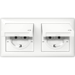 415803 Gira SCHUKO KD + Set IP44 Rahmen 2f Standard 55 Reinweiß glänzend Produktbild