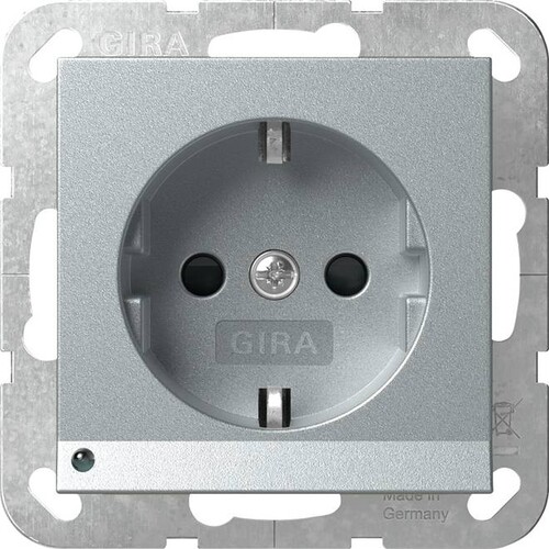 417026 Gira SCHUKO LED Leuchte + Shutter System 55 Alu Produktbild Front View L