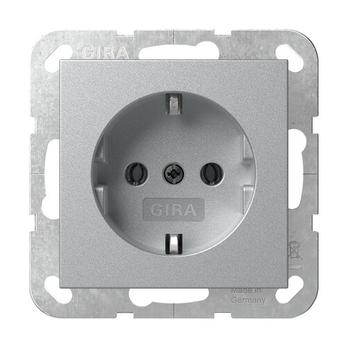 418826 Gira SCHUKO System 55 Alu Produktbild Front View L