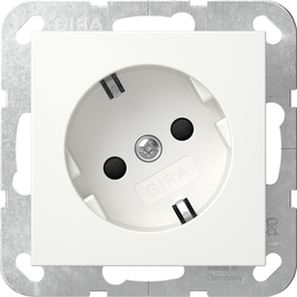 441827 Gira SCHUKO 30° + Shutter System 55 Reinweiß matt Produktbild front M