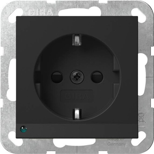 4170005 Gira SCHUKO LED Leuchte + Shutter System 55 Schwarz matt Produktbild Front View L