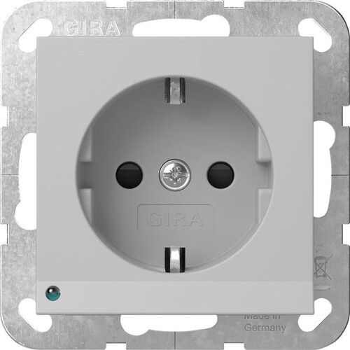 4170015 Gira SCHUKO LED Leuchte + SH System 55 Grau m Produktbild Front View L