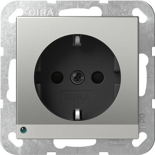 4170600 Gira SCHUKO LED Leuchte + Shutter System 55 Edelstahl(lack.) Produktbild Front View L