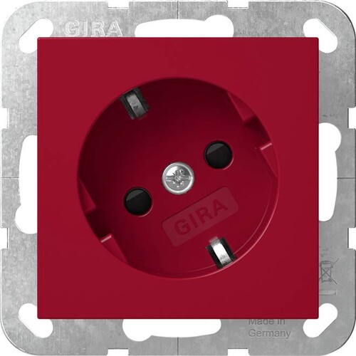 4418108 Gira SCHUKO 30° + Shutter WSV System 55 Rot Produktbild Front View L