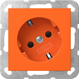 4418109 Gira SCHUKO 30° + Shutter ZSV System 55 Orange Produktbild