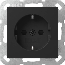 4453005 Gira SCHUKO Shutter mit Krallen System 55 Schwarz matt Produktbild