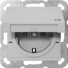 4454015 Gira SCHUKO mit Klappdeckel System 55 Grau matt Produktbild