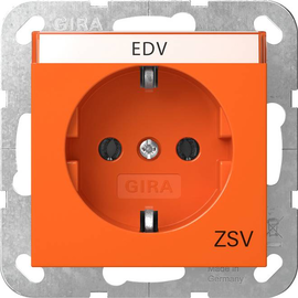 4457109 Gira SCHUKO mit Schriftfeld ZSV System 55 Orange Produktbild