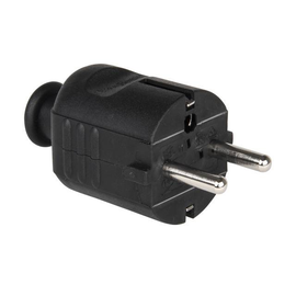 08295 PC-Electric Schutzkontaktstecker PP 2SL Tülle zentral IP20 schwarz Produktbild