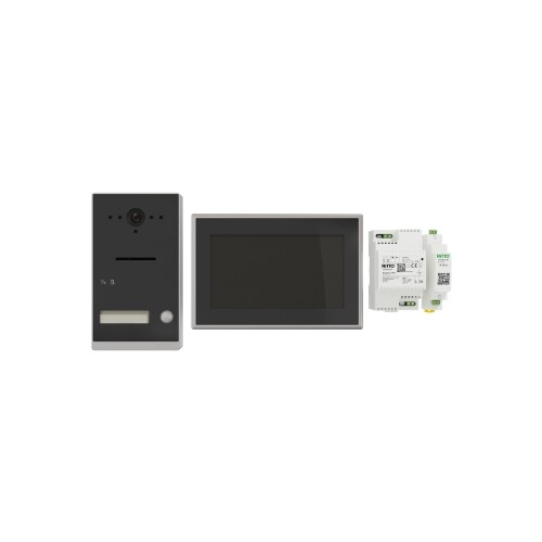 RGE2092150 Schneider Elec. TwinBus IP Video Set, 1WE, AP, Grau Produktbild Front View L