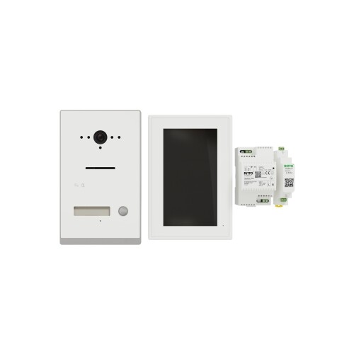 RGE2094170 Schneider Elec. TwinBus IP Video Set, 1WE, UP, Weiss Produktbild Front View L