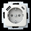 20 EUCB2USBAC-214 Busch USB-Steckdose Typ A/C,SCHUKO® Refelx SI alpinweiß Produktbild front S
