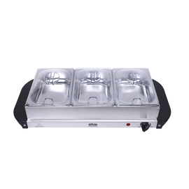 425008 Silva SH 3.1 Buffetwärmer, 3x 1,5 Liter Speisebehälter, Thermostat, 200 W Produktbild front M