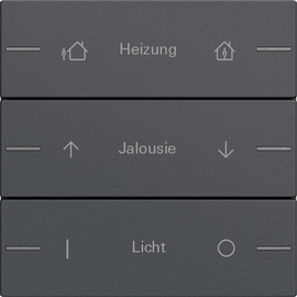 576328 Gira Wippenset 3f indiv. Tastsens.4 System 55 Anthrazit Produktbild front M