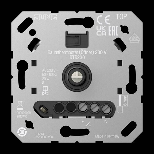 RTR230 Jung Raumthermostat (Öffner) 230 V Produktbild Front View L