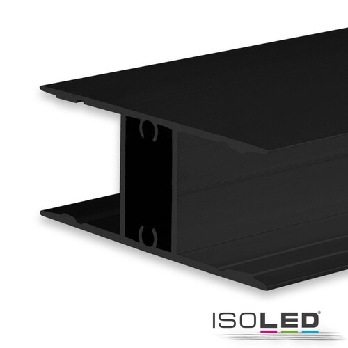 114801 Isoled LED Aufbauleuchtenprofil HIDE DOUBLE Aluminium schwarz RAL 9005, Produktbild